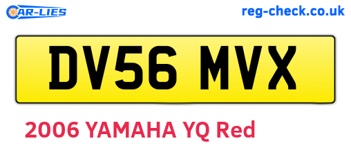 DV56MVX are the vehicle registration plates.