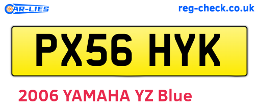 PX56HYK are the vehicle registration plates.