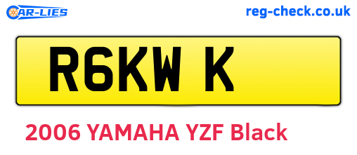 R6KWK are the vehicle registration plates.