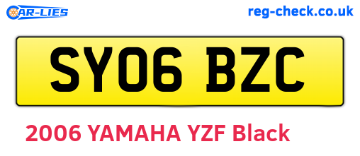 SY06BZC are the vehicle registration plates.