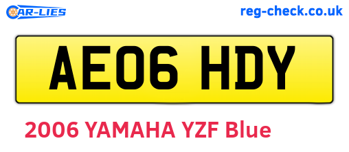 AE06HDY are the vehicle registration plates.