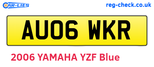 AU06WKR are the vehicle registration plates.