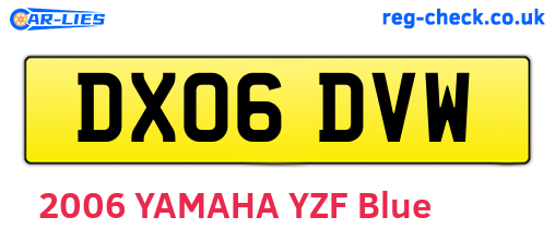 DX06DVW are the vehicle registration plates.