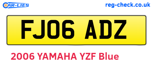 FJ06ADZ are the vehicle registration plates.