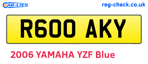 R600AKY are the vehicle registration plates.