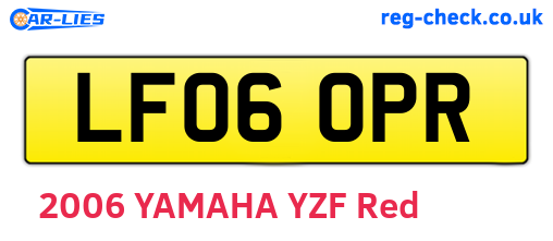 LF06OPR are the vehicle registration plates.
