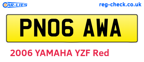 PN06AWA are the vehicle registration plates.
