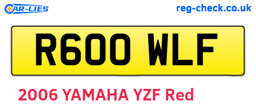 R600WLF are the vehicle registration plates.