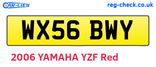 WX56BWY are the vehicle registration plates.