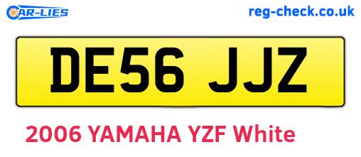 DE56JJZ are the vehicle registration plates.