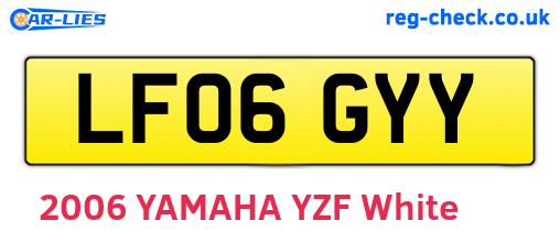 LF06GYY are the vehicle registration plates.