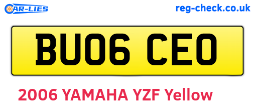 BU06CEO are the vehicle registration plates.