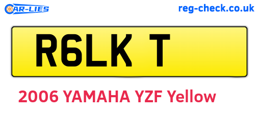 R6LKT are the vehicle registration plates.