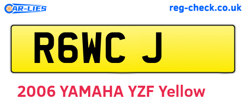 R6WCJ are the vehicle registration plates.