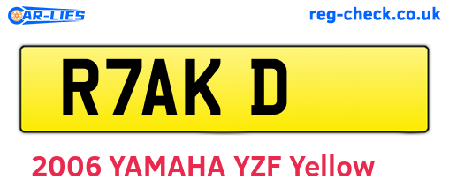 R7AKD are the vehicle registration plates.