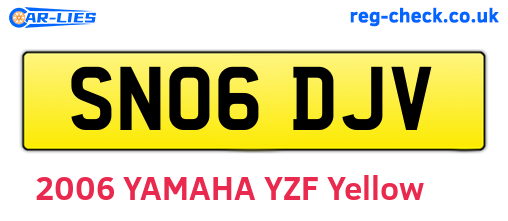 SN06DJV are the vehicle registration plates.
