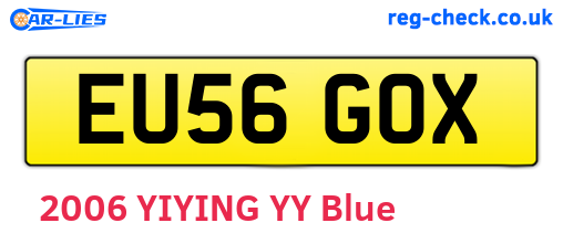 EU56GOX are the vehicle registration plates.