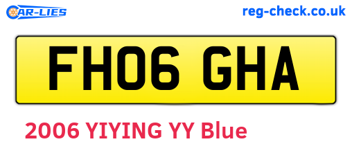 FH06GHA are the vehicle registration plates.