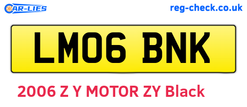 LM06BNK are the vehicle registration plates.