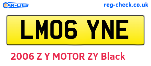 LM06YNE are the vehicle registration plates.