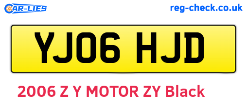 YJ06HJD are the vehicle registration plates.