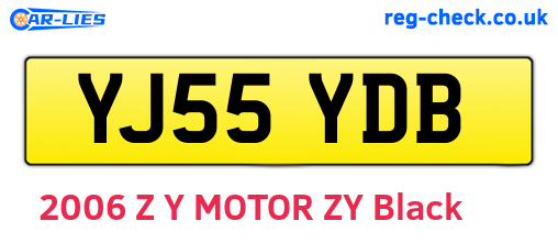 YJ55YDB are the vehicle registration plates.