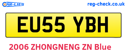 EU55YBH are the vehicle registration plates.