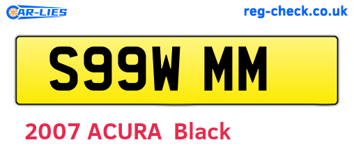 S99WMM are the vehicle registration plates.
