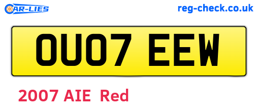 OU07EEW are the vehicle registration plates.