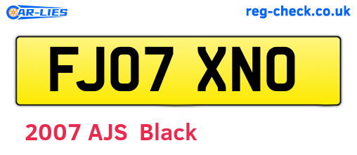 FJ07XNO are the vehicle registration plates.