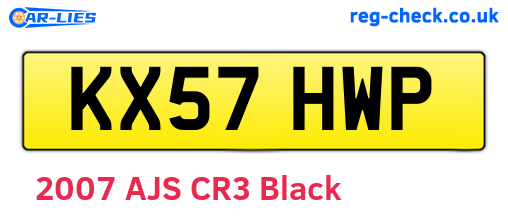 KX57HWP are the vehicle registration plates.