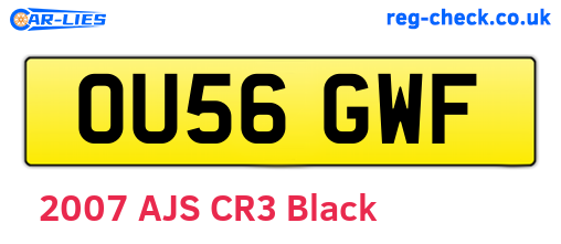 OU56GWF are the vehicle registration plates.
