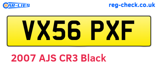 VX56PXF are the vehicle registration plates.
