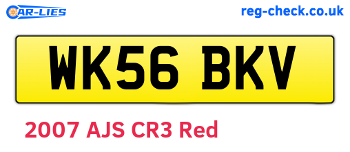 WK56BKV are the vehicle registration plates.