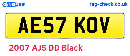 AE57KOV are the vehicle registration plates.