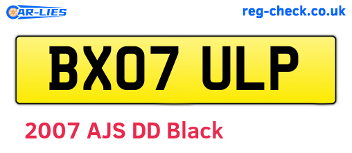 BX07ULP are the vehicle registration plates.