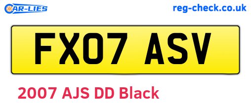 FX07ASV are the vehicle registration plates.