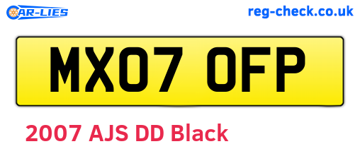 MX07OFP are the vehicle registration plates.