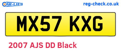 MX57KXG are the vehicle registration plates.