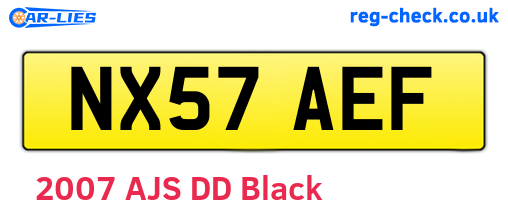 NX57AEF are the vehicle registration plates.