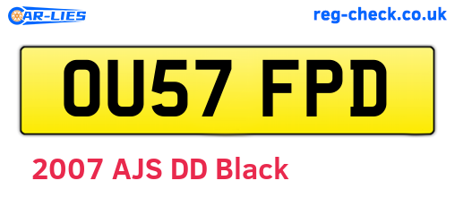 OU57FPD are the vehicle registration plates.