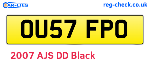 OU57FPO are the vehicle registration plates.
