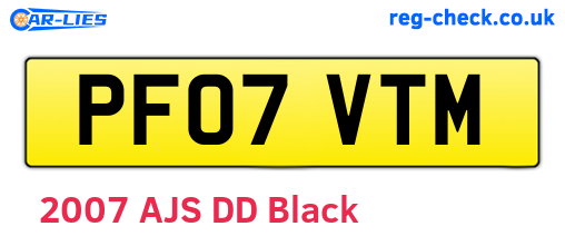 PF07VTM are the vehicle registration plates.