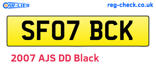 SF07BCK are the vehicle registration plates.