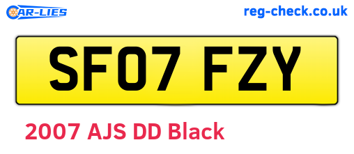 SF07FZY are the vehicle registration plates.