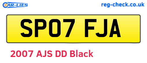 SP07FJA are the vehicle registration plates.