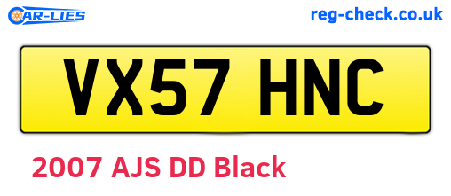 VX57HNC are the vehicle registration plates.