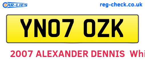 YN07OZK are the vehicle registration plates.