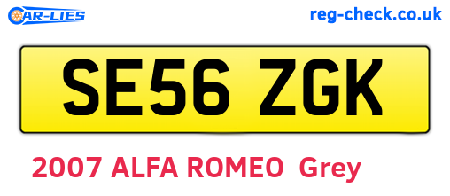 SE56ZGK are the vehicle registration plates.