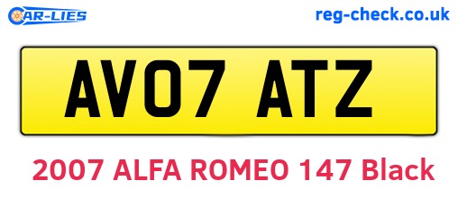 AV07ATZ are the vehicle registration plates.